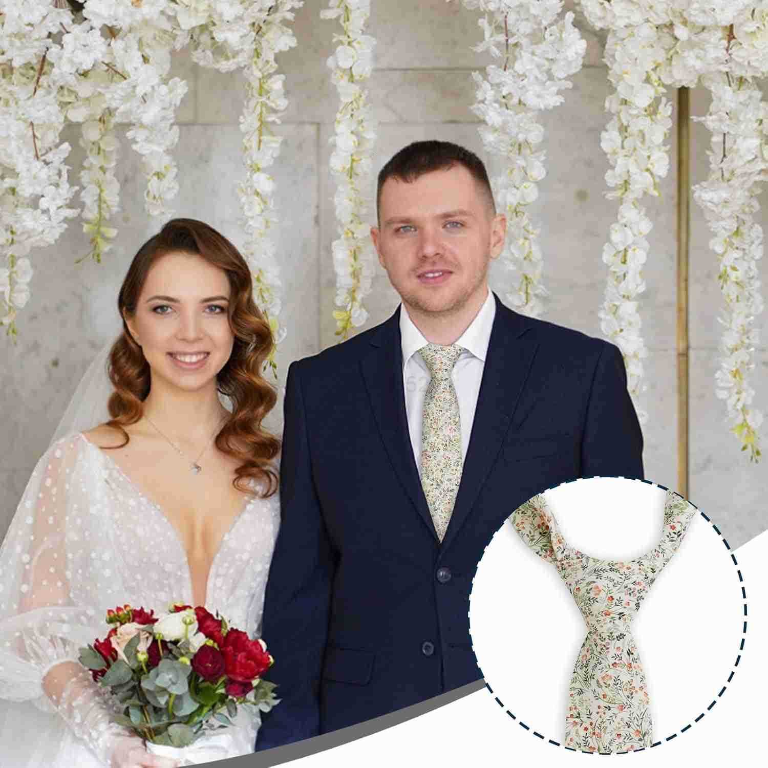 Mens Ties SageDusty BluePink Floral Ties for Men 276 Cotton Flower Necktie for WeddingGroomsmenPartyW250904