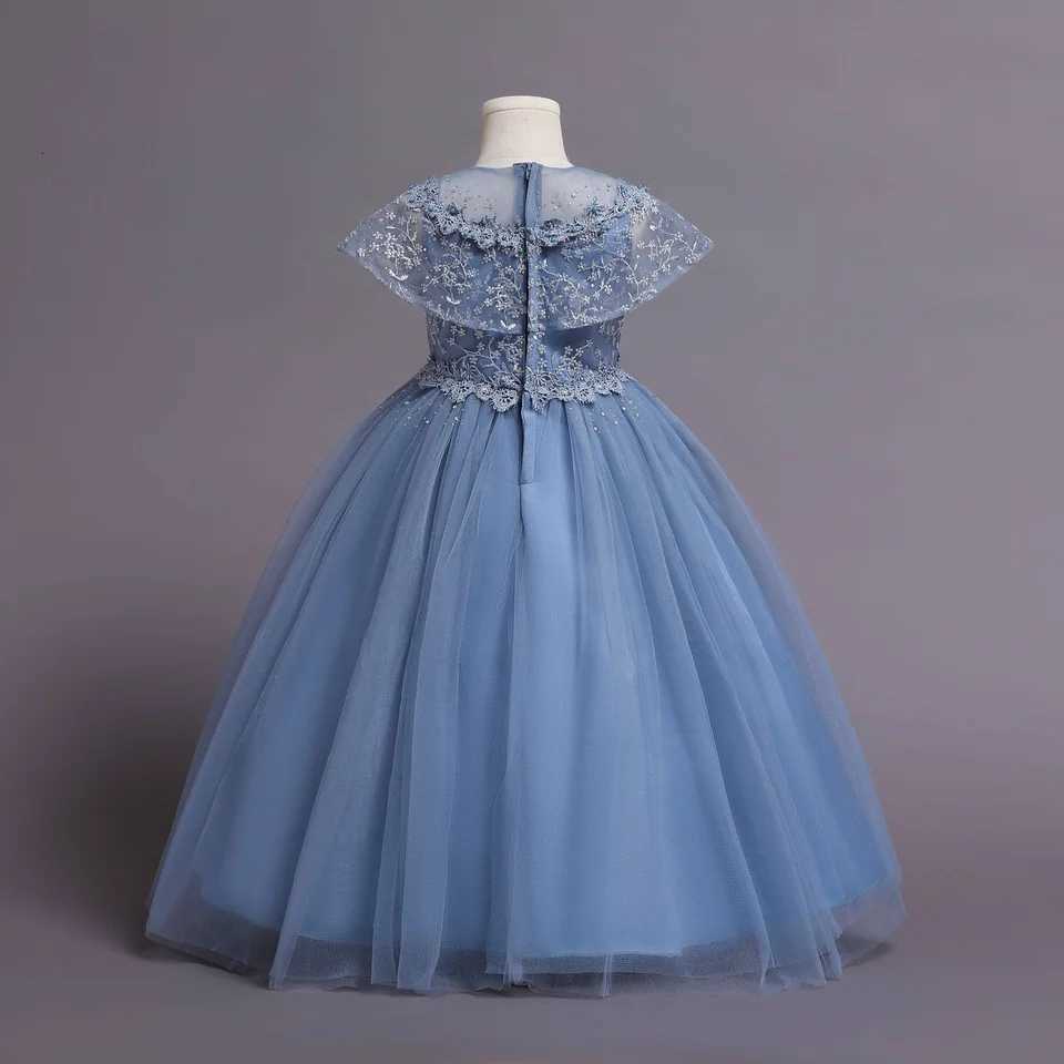 100% Cotton Puffy Yarn Girl Princess Dress For Birthday Party Prom Wedding Dress Summer Bright Diamond Clothes For Girls Z250904