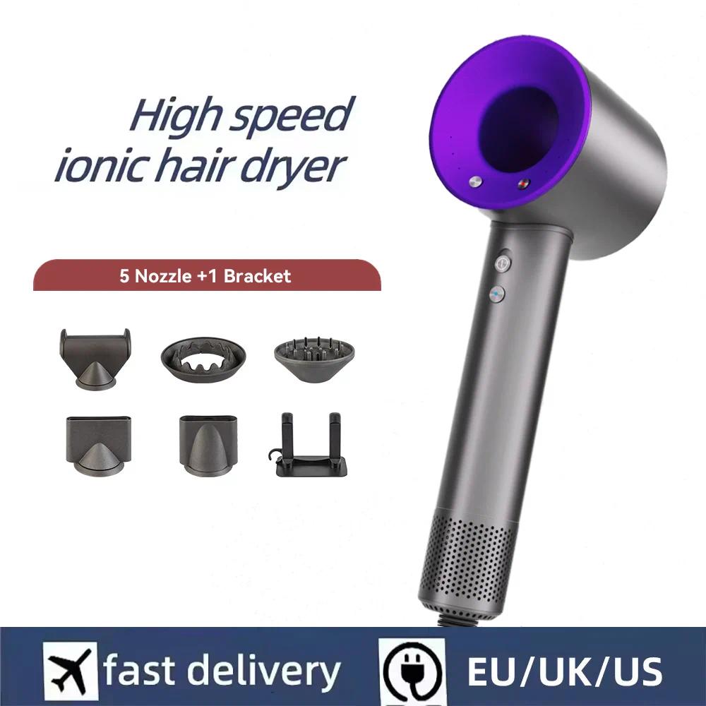 Negative ion hair dryer with high speed and no blades High power silent and quick drying Portable, suitable for home and travel