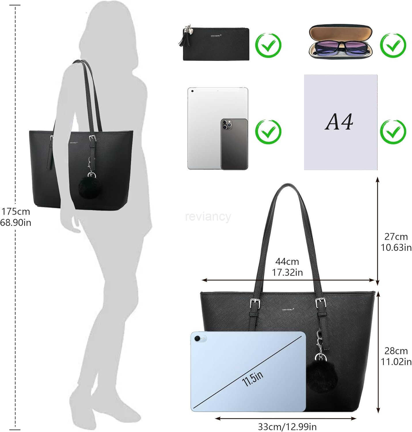 Tote Bag for Women Large Purse Top Handle Ladies Shoulder Bags for Office School ShoppingW250904