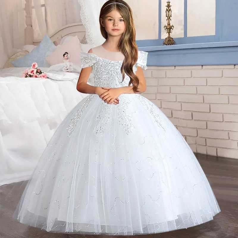 Flower Girl Dress Wedding Kids Tulle Princess Long Dresses Girls Dresses Lace Beaded Embroidery Festival Party Dress Z250904