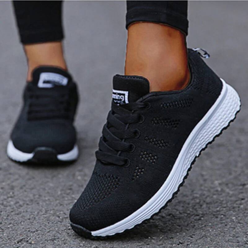 For Fashion Breathable 2024 New Comfortable Soft Sneakers Women Mesh Fabric Lace Up Woman Shoes Female Footwear ddmysaturn