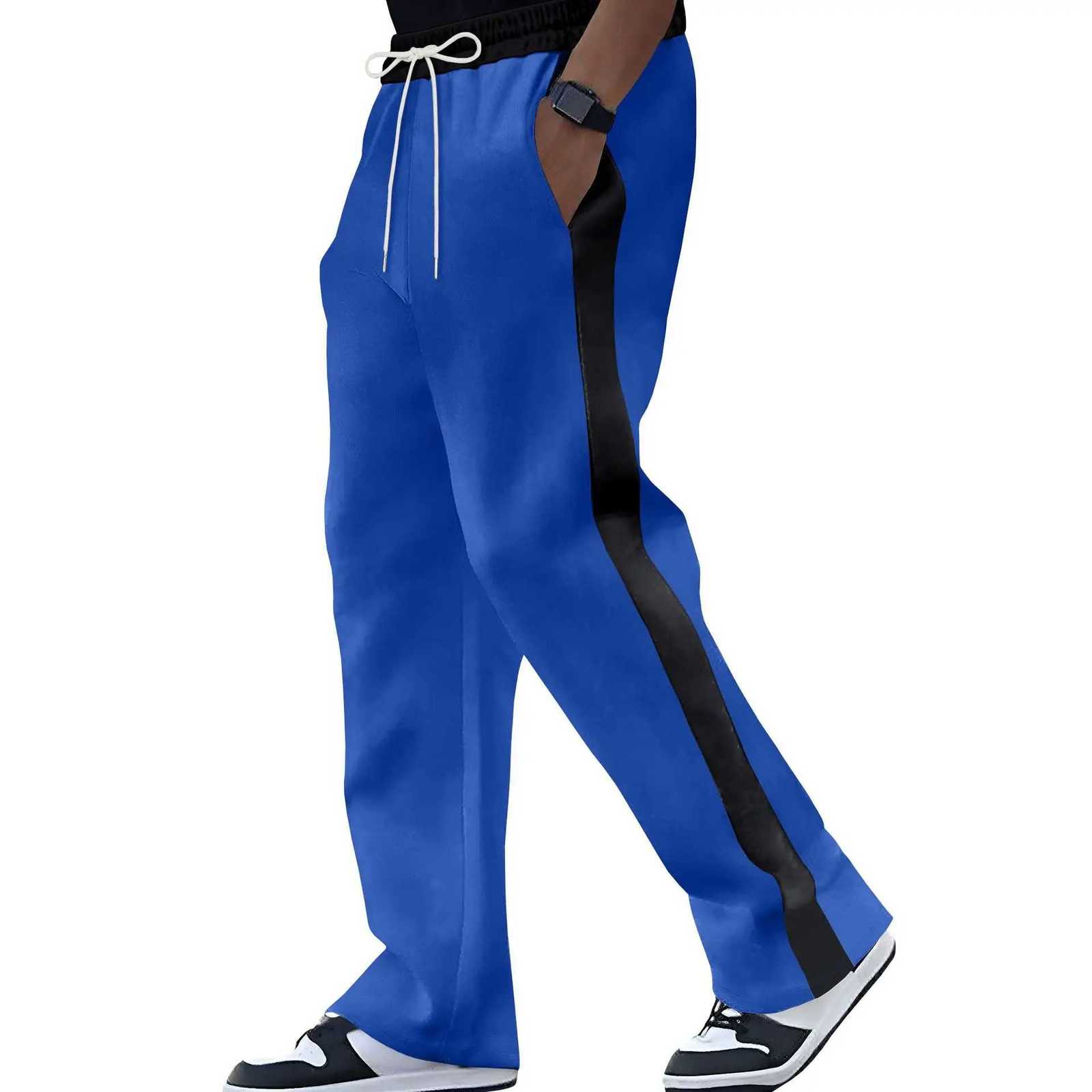 Spring and Autumn of 2025 mens casual pants will be a major release loose colorblocking and sporty straightleg sweatpantsXJ250904