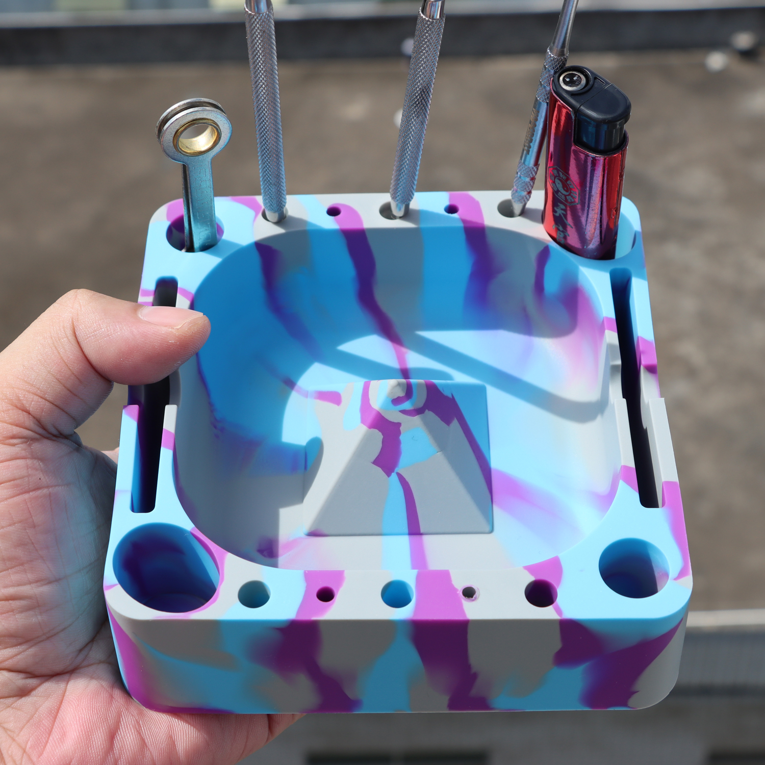 Silicone Tobacco Ashtray - Non-Stick odorless Smoking Ashtray, Food Grade Silicone Smoking Ashtray with Odor Control Durable Non-Slip Design Ideal for