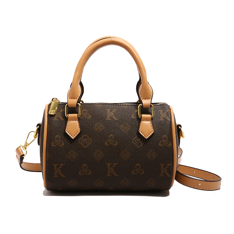 High-end cross-border bag for women 2025 new fashion European and American small Boston bag temperament printed shoulder messenger bag