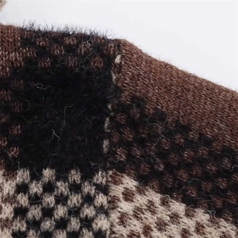 autumn and winter womens new fashion leisure slim and versatile plaid pocket zipper sweater coat M250904