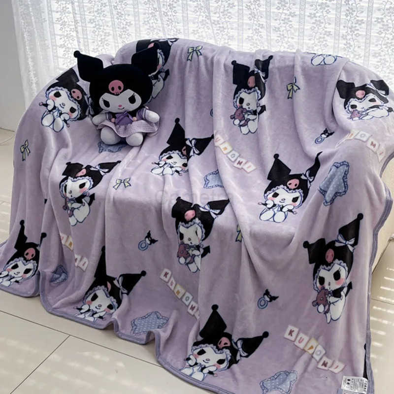 Sanrio Hello Kitty Kuromi Melody DoubleSided Sofa Wagon Car Air Conditioning Blanket Office Nap Blanket Cover Blanket L250904
