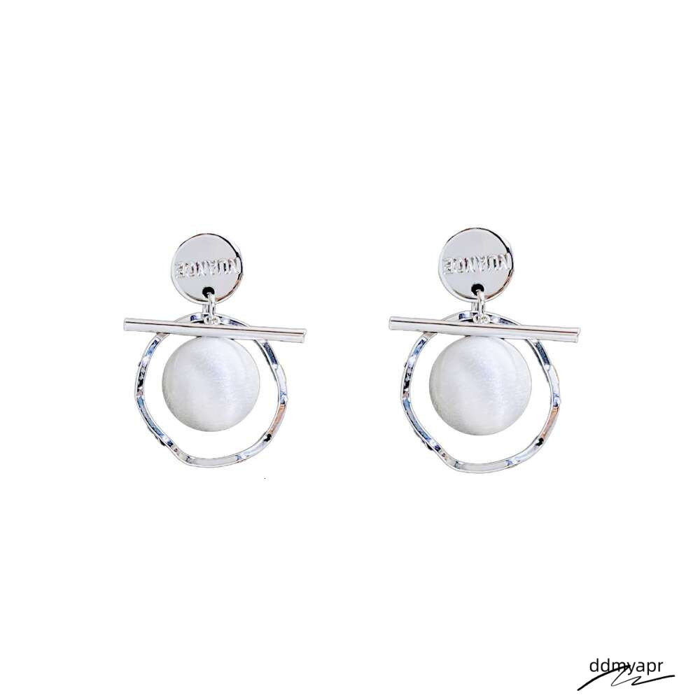 Collections Kanamina Unique Niche Round Splicing Brushed Ball For Women S Ddmyday Sier Needle Fashionable Elegant Earrings Ddmyday