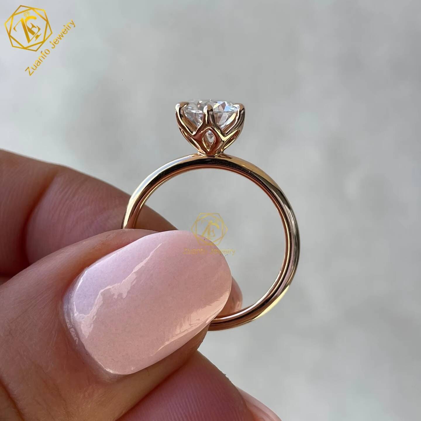 IGI Certified 65mm Lab Diamond Engagement Ring 14K Gold D VS1 HPHT Lab Grown Diamond Ring Classic Solitaire Wedding Rings