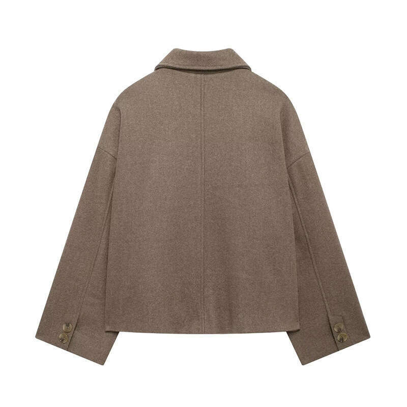 Autumn New Women's Fashion Casual Street Style Loose Short Woolen Coat