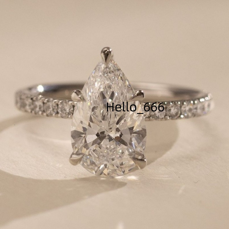 Vvs Moissanite Diamond 925 Sterling Silver 18k Gold Plated White Gold Solitaire Engagement Wedding Ring for Women Men Jewelry