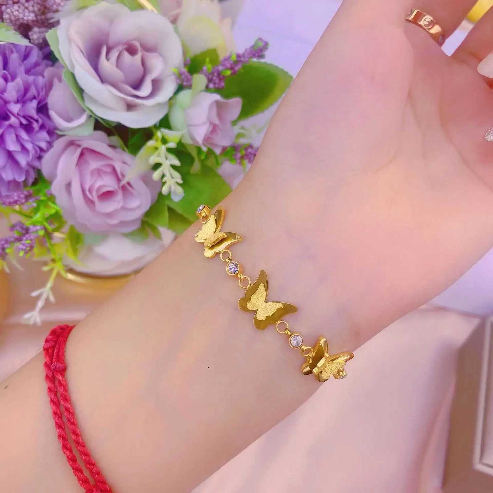 316 Stainless Steel Gold Color Charms Bracelet For Women Vintage Rustproof Girls Wrist Jewelry Party Wedding Gift Y250904