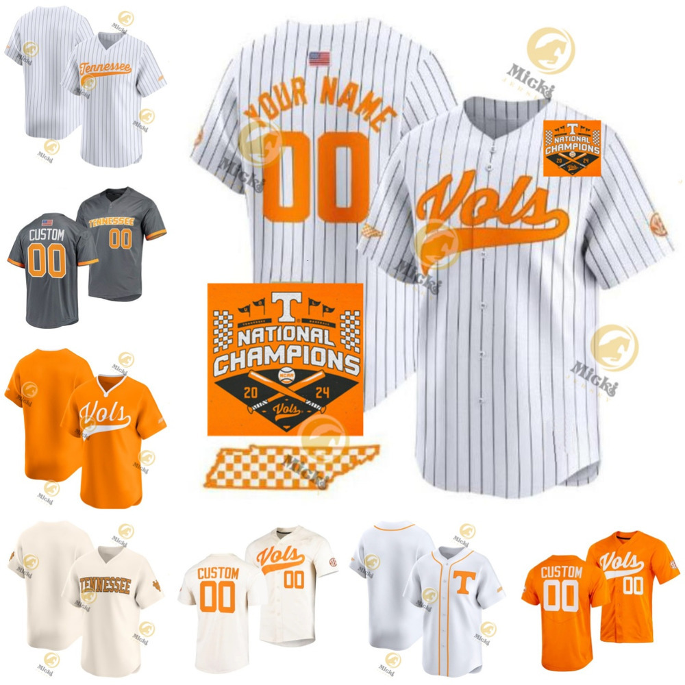 Tennessee Volunteers Baseball Jersey Billy Amick Hunter Ensley Nate Snead Causey Russell Cannon Peebles Kavares Tears Custom 2025 Champion Tennessee Jersey