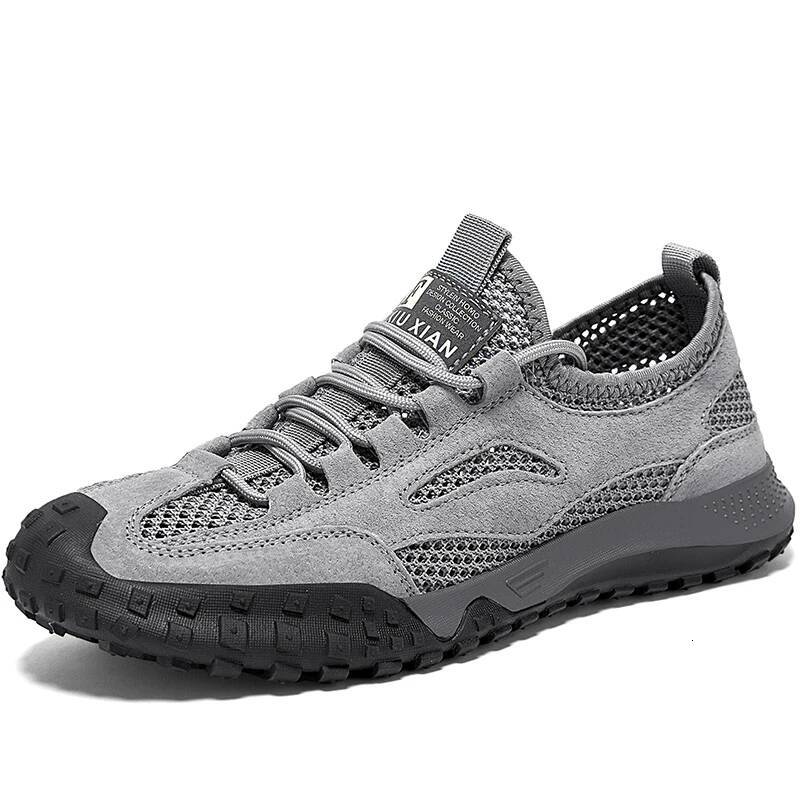 Summer Breathable Hollow Out Mesh Hiking Outdoor Sneakers Climbing Quality Men Sport Non-Slip Shoes ddmysaturn