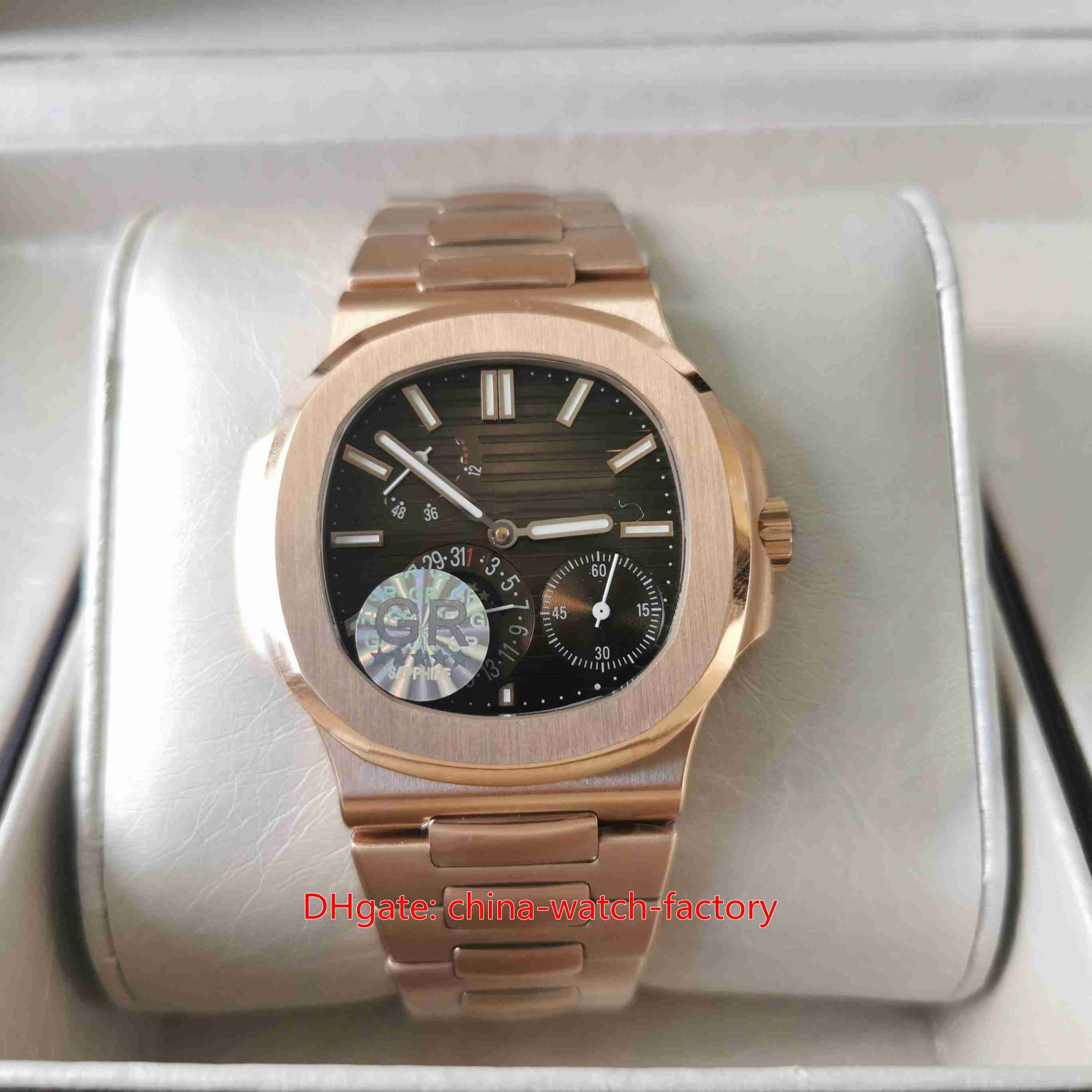 GR Factory Mens Watch Super Quality 40.5mm 5712/1R-001 Moon Phase Rose Gold Sapphire Glass Watches CAL.240 PS IRM C LU Mechanical Automatic Men's Wristwatches