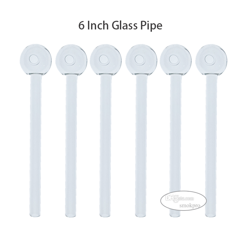 Tariff Free - 6 Inch Thick Clear Glass Oil Burner Smoking Pipe Hand Tube With 3cm Head Bowl