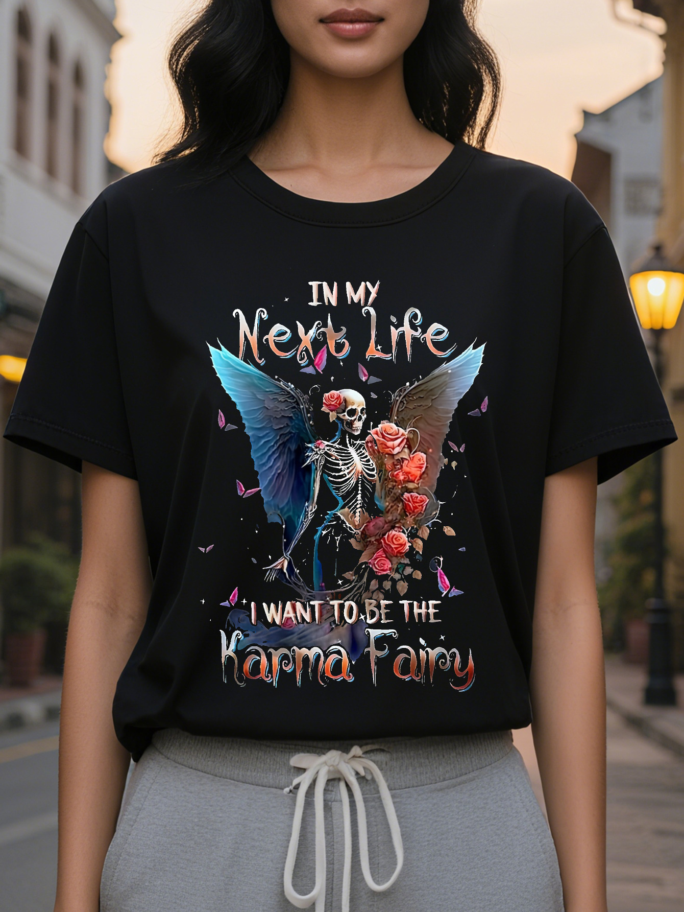 Hollow Letter Print T-Shirt Casual Round Neck Short Sleeve Top Spring and Summer Women's Clothing