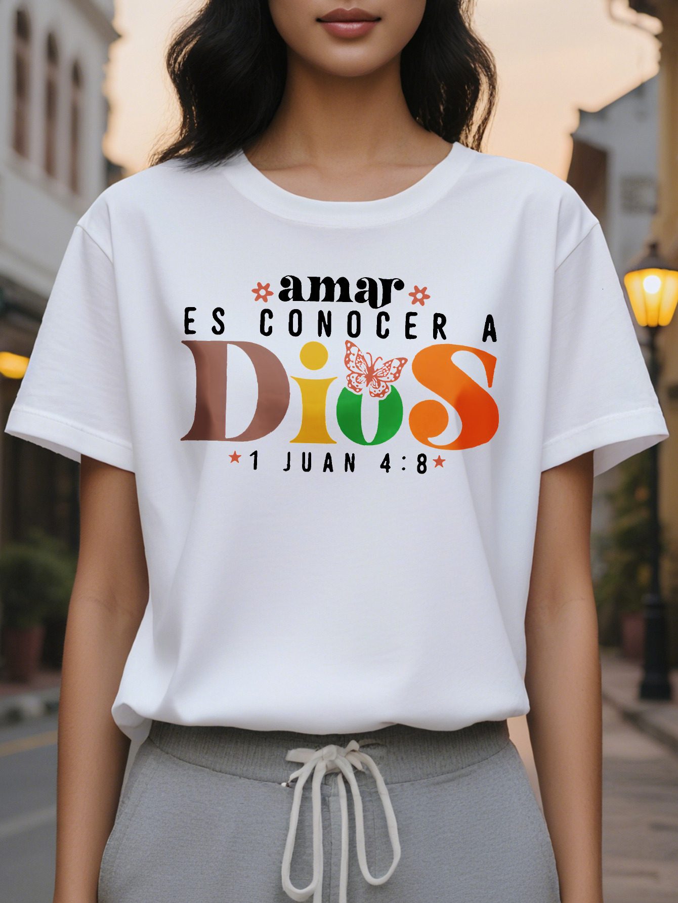 pc Women S Casual Cotton T Shirt with Love Is Knowing God Faith Print Short Sleeve Round Neck Regular Fit