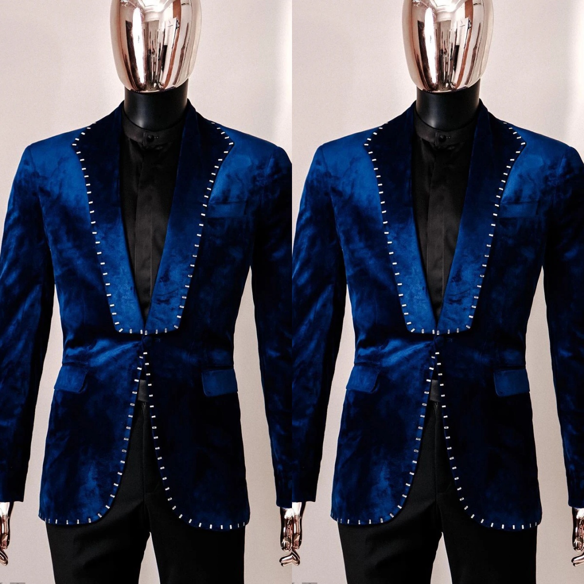 Classic Fit Wedding Tuxedos 2 Piece Set Beaded Men Suit Fashion Shawl Lapel One Button Evening Prom Grooms Blazers Customized