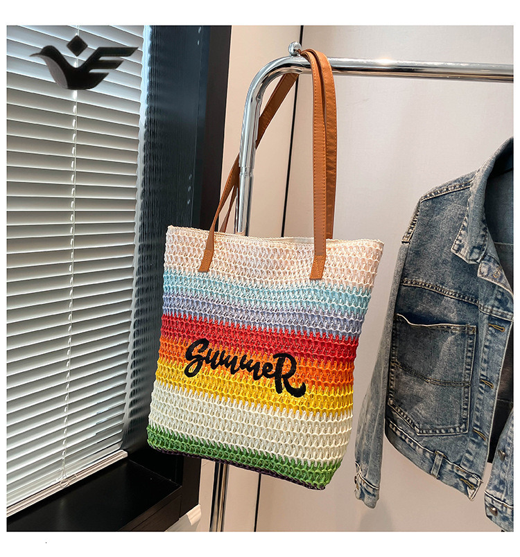 Feiyan Free Shipping New Designer Bag Luxury Shopping Bag Handmade Straw Tote Bag For Women Large Capacity Commuter Bucket Bag Single Shoulder Underar