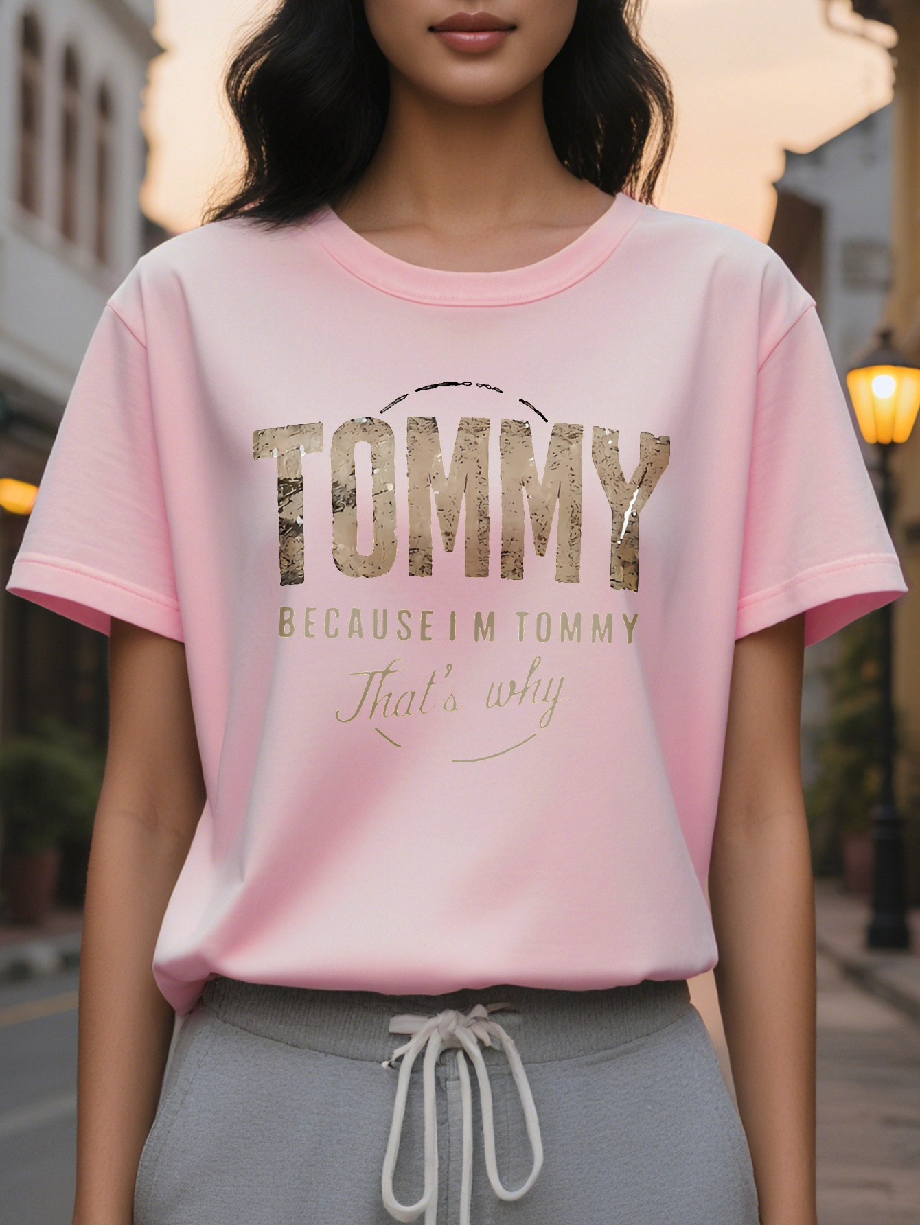 Printed Pattern Casual All Match Fashionable T Shirt Spring and Autumn New Slim Fit Slimming Top Women s Clothing