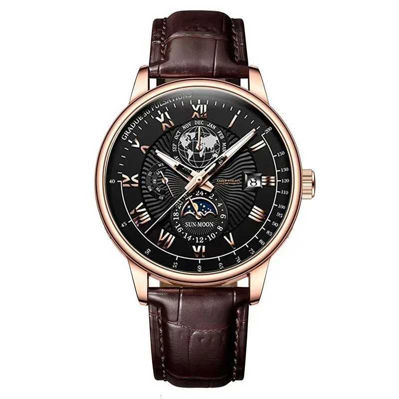 Watches Mens Top Brand Luxury Watch Cndar with Leather Band Fashion Business Quartz Wristwatch Casual Clock Relogio Mascino X250904
