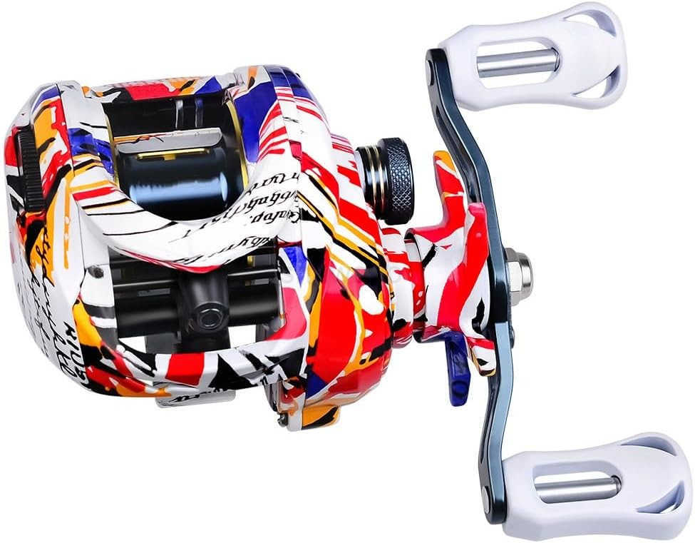 Baitcasting Fishing Reel 51BB Baitcasting Reel High Speed 721 Gear Ratio Low Profile Baitcaster Reel 8kg Max Drag Metal Body Baitcaster Fishing Reels 