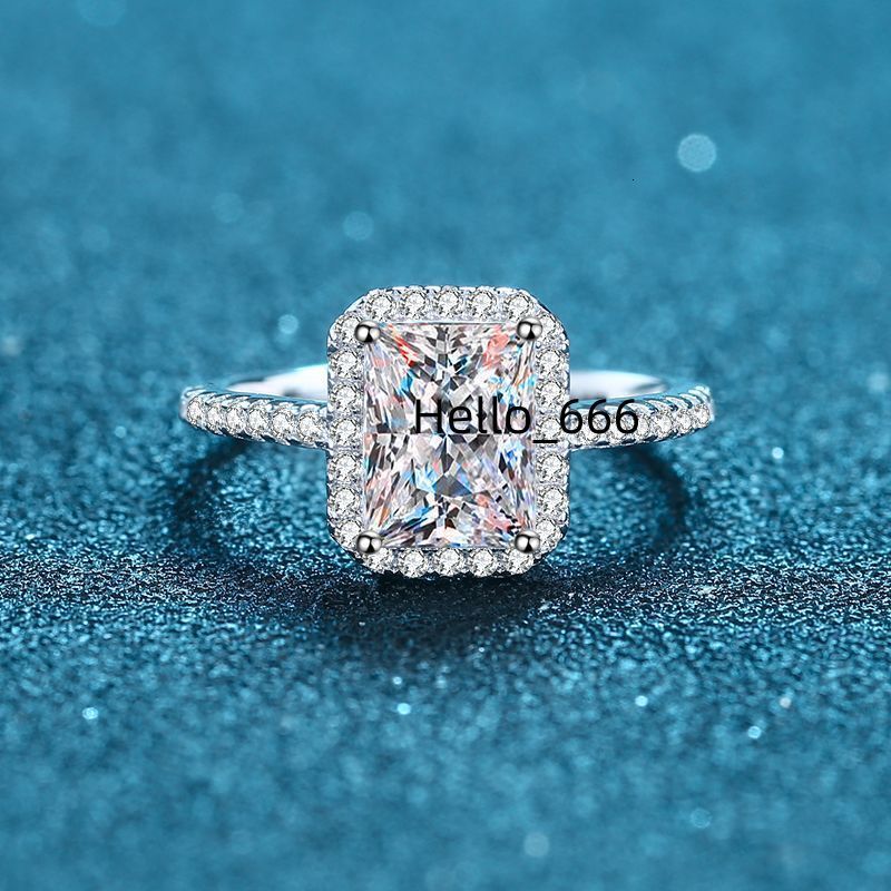 10Ct 20Ct RadiantEmerald Cut Moissanite Diamond Ring for Wedding Engagement Women Vintage Moissanite Ring 925 Sterling Silver