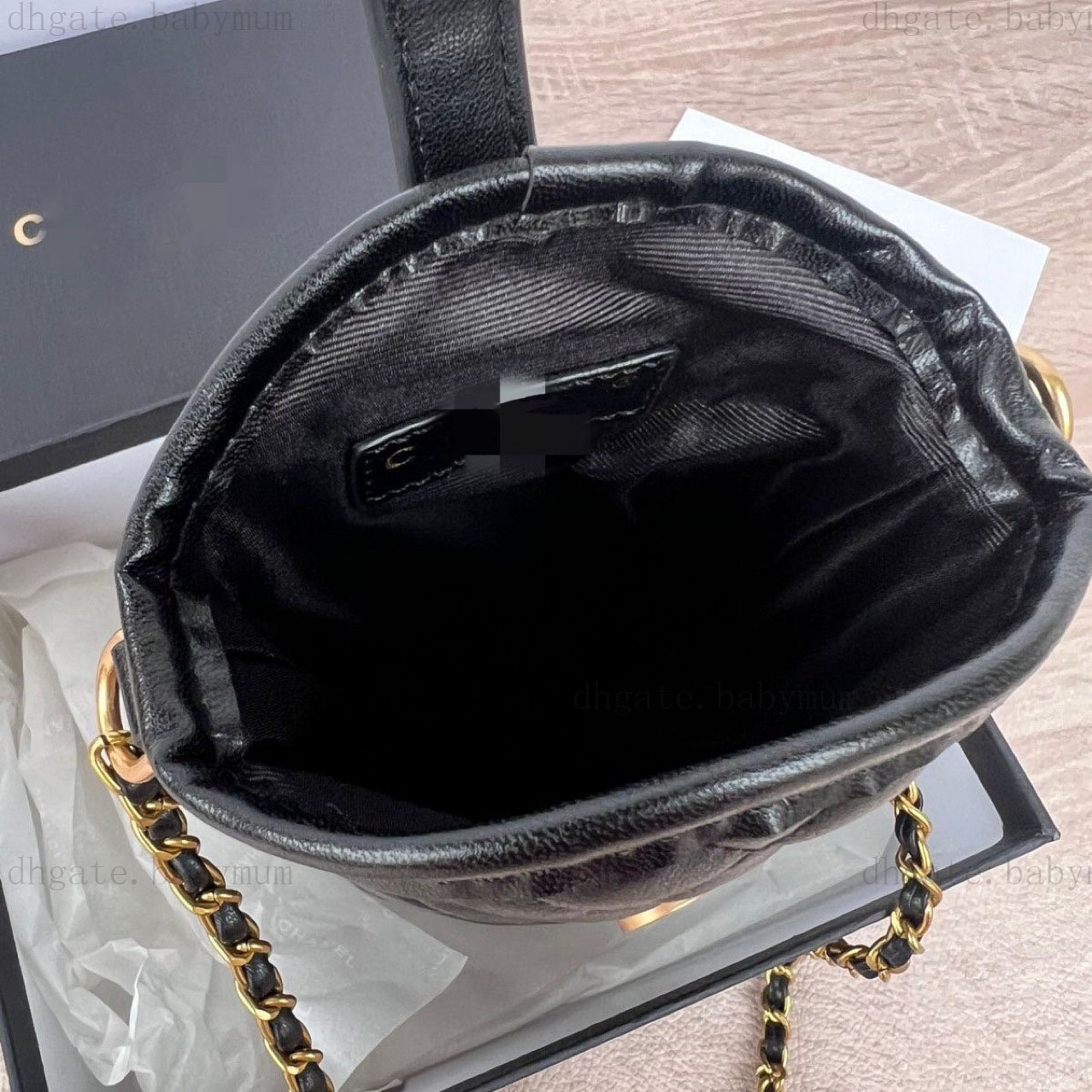 CC vintage Chain One-Shoulder leather portable Crossbody Golden Ball chian phone bag French Fries shaped Bag