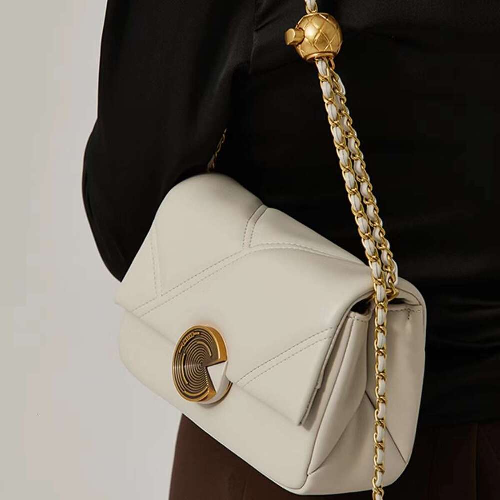 Cowhide Chain Small Square New Simple OL Style Single Shoulder Crossbody for Women Genuine Leather Bag designer bag B5