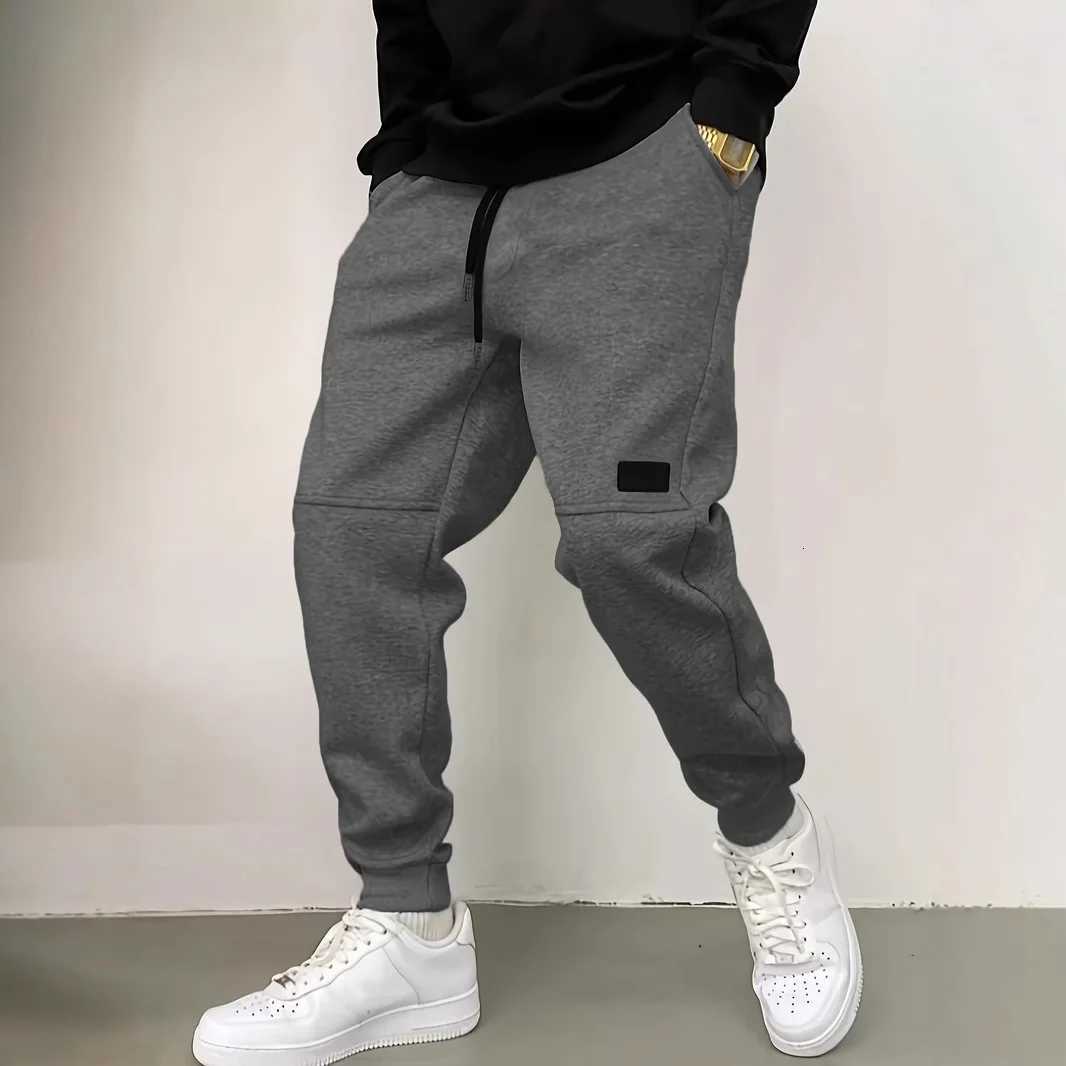 Mens New Solid Color Sweatpants High Street Retro Casual Drawstring Long PantsXJ250904