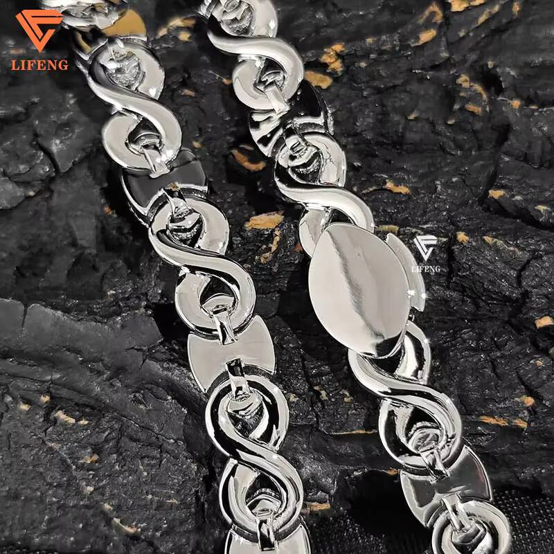 Custom Eyes Necklace VVS Moissanite Diamond Cuban Link Chain for Men Iced Out Hip Hop Jewelry 925 Silver Cuban Charm Necklace