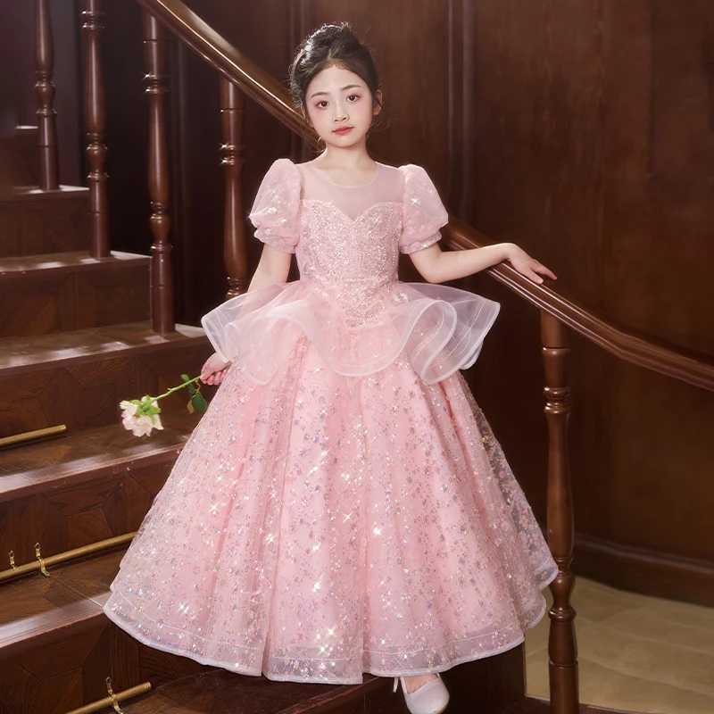 2025 high-end girls evening dress birthday princess dress little girls performance dress summer party dress Z250904