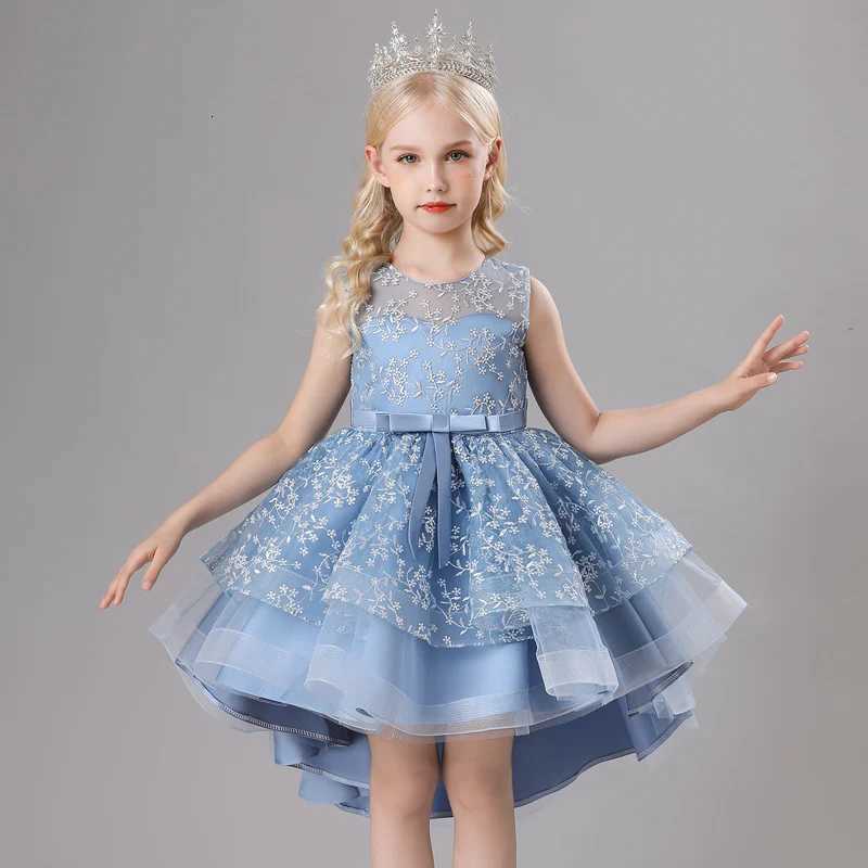 M1243 Girls Party Princess Ball Dress Kids Girl Tailing Dresses For Wedding Birthday Ceremony Baby Girl Gown Z250904