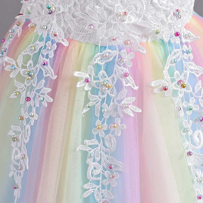 CK8991 Girls Flower Wedding Dress Long Sleeveless Summer Princess Rainbow Host Gift Performance Program Z250904