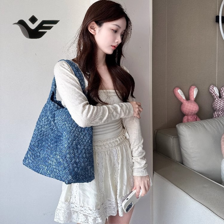 Feiyan Free Shipping New Designer Bag Luxury Shopping Bag Denim Woven Tote Bag For Women Large Capacity Handheld Basket Bag Single Shoulder Underarm