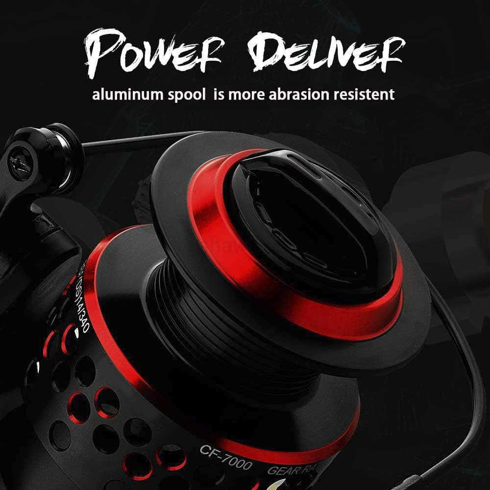 Fishing Reel 71 Stainless Steel BB Ultra Smooth Aluminum Spinning Fishing ReelLightweight Spinning Reel for Freshwater Saltwater Fishing Come with 109