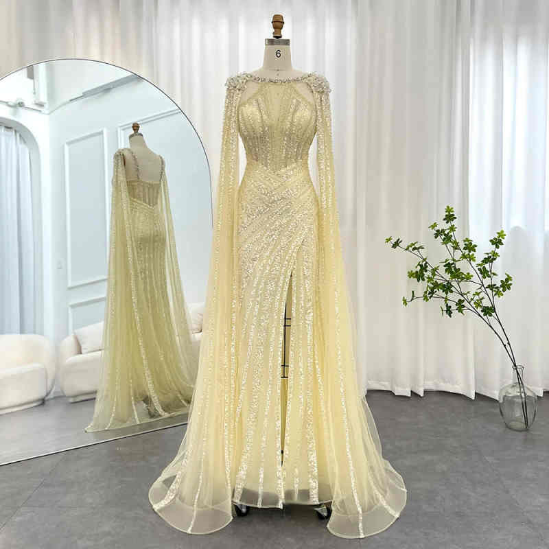 Luxurious Sequins Evening Dress O Neck Floor Length Mermaid Prom Gowns Beadeds Crystal Birthday Party Dresses Customized