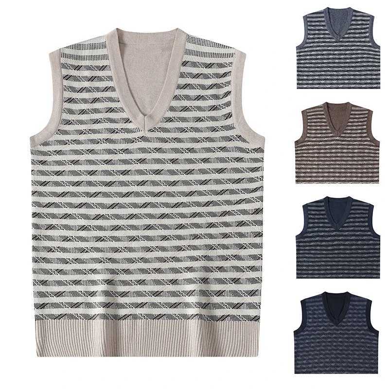 Mens Handsome VNeck Sweater Vest Casual Fashion Warm JumpersXJ250904