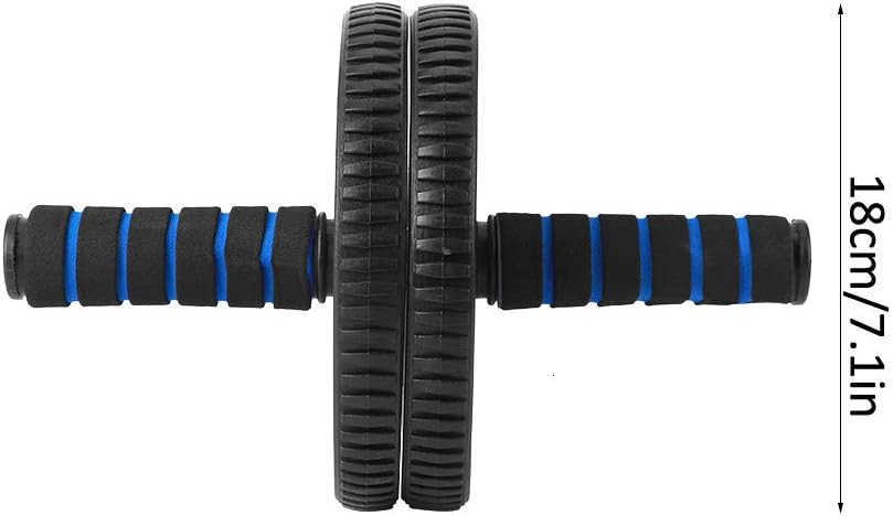 AB Roller Wheel Blue Dual Roller Abdominal Exerciser 18cm Diameter Sponge Roller Fitness Equipment for Effective Training and Core Workouts W250904