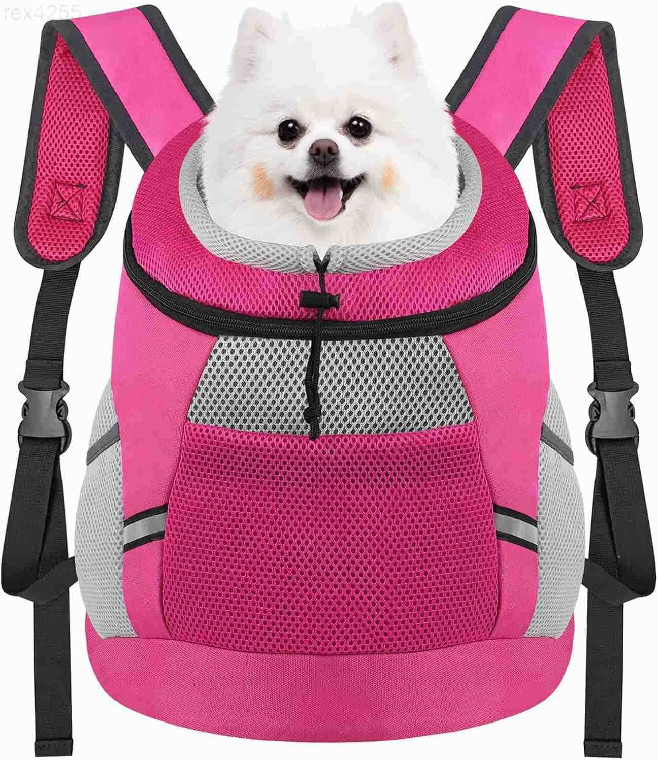 Dog Backpack Carrier Front Chest Carrier for Cat Small Dogs Pet Carrying Bag for Travel Hiking Cycling Outdoor Black S Suggested Pet Height 710 in 26 