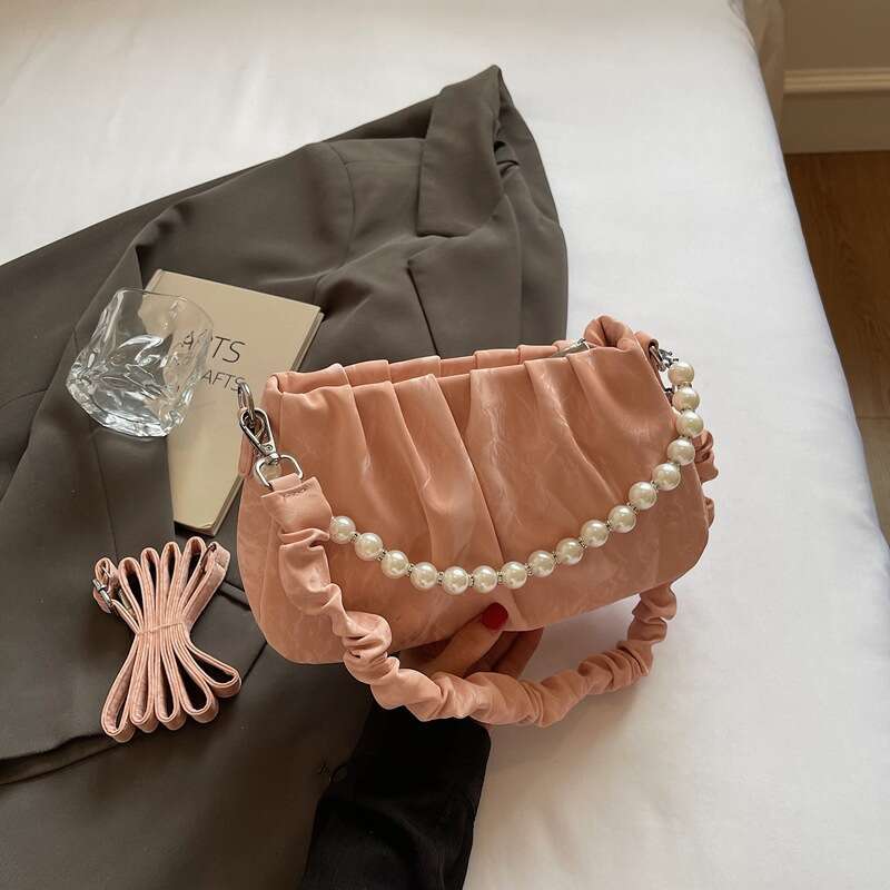 2025 New Summer Korean Style Handbag for Women Simple Chain Shoulder Casual Crossbody Bag with Letter Decoration