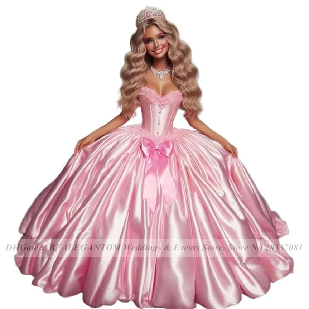 Princess Baby Pink Prom Dresses Sweetheart Ball Gown Costume Cosplay Customized Elegant Birthday Party Wear Formal Occasion Evening Gown BQ9