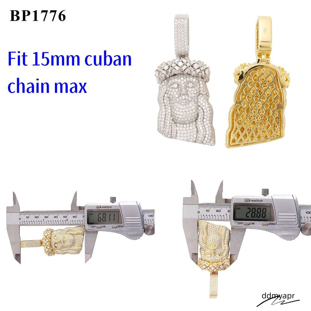 Ready Ddmyday To Ship Iced Out Jesus Head Moissanite Dia Sier Hip Hop Pendant For Tennis Cuban Link Chain Ddmyday