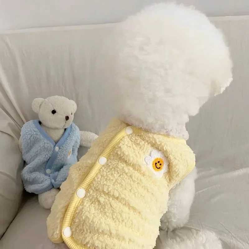 Pet Clothes Autumn Winter Medium Small Dog Plush Vest Cute Sweater Warm Velvet Kitten Puppy Sweet Cardigan Chihuahua Pets 1pcs W250904
