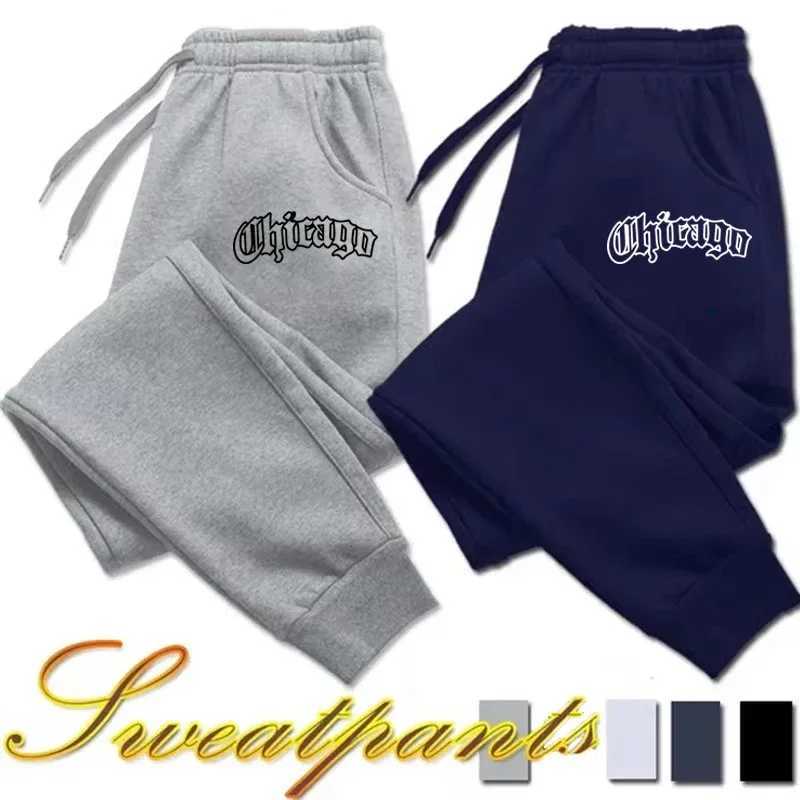 Chicago Printed Fleece Sweatpants Men Women Fashion Simple Outdoor Fitness Jogging Casual Pants Drawstring Fleece Long PantsXJ250904