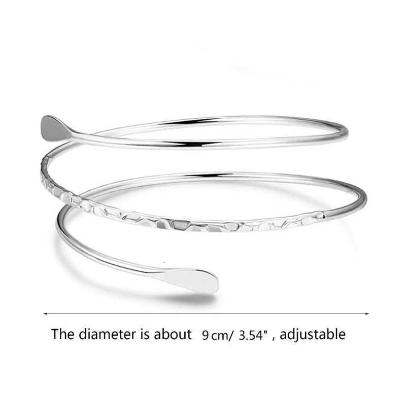 Upper Arm Bracelet Metal Coil Swirl Spiral She Armband Cuff Fashion Simple Arm Bangle Armlet Adjustable for Women GirlXJ250904