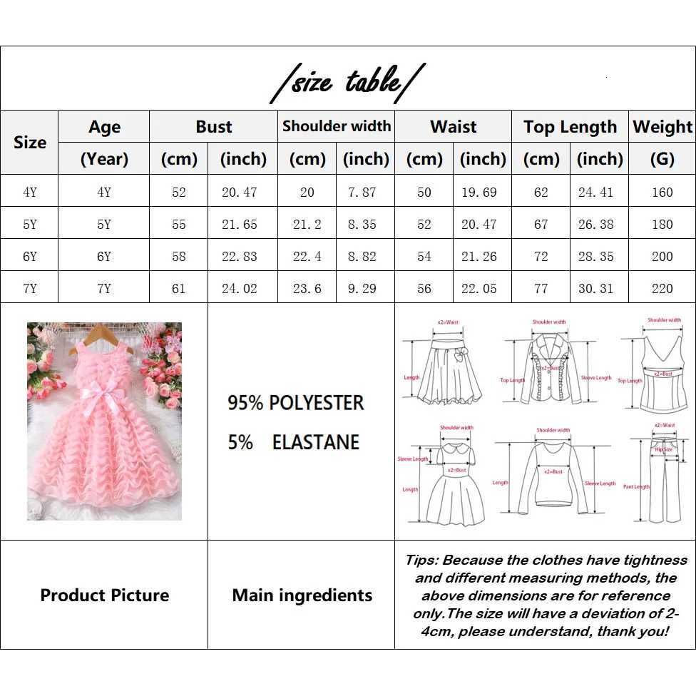 Kids Girl Pink Dress Elegant Short Sleeve Floral Toddler Girls Summer Dresses Cute Fashion Sweet Children Dress 3 4 5 6 7 Years Z250904