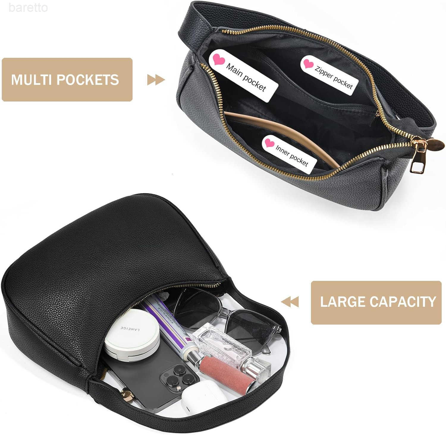 Crescent Shoulder Bags for Women Small Shoulder Purse Handbag Retro Classic Clutch Hobo Tote Bag Underarm Purse M250903