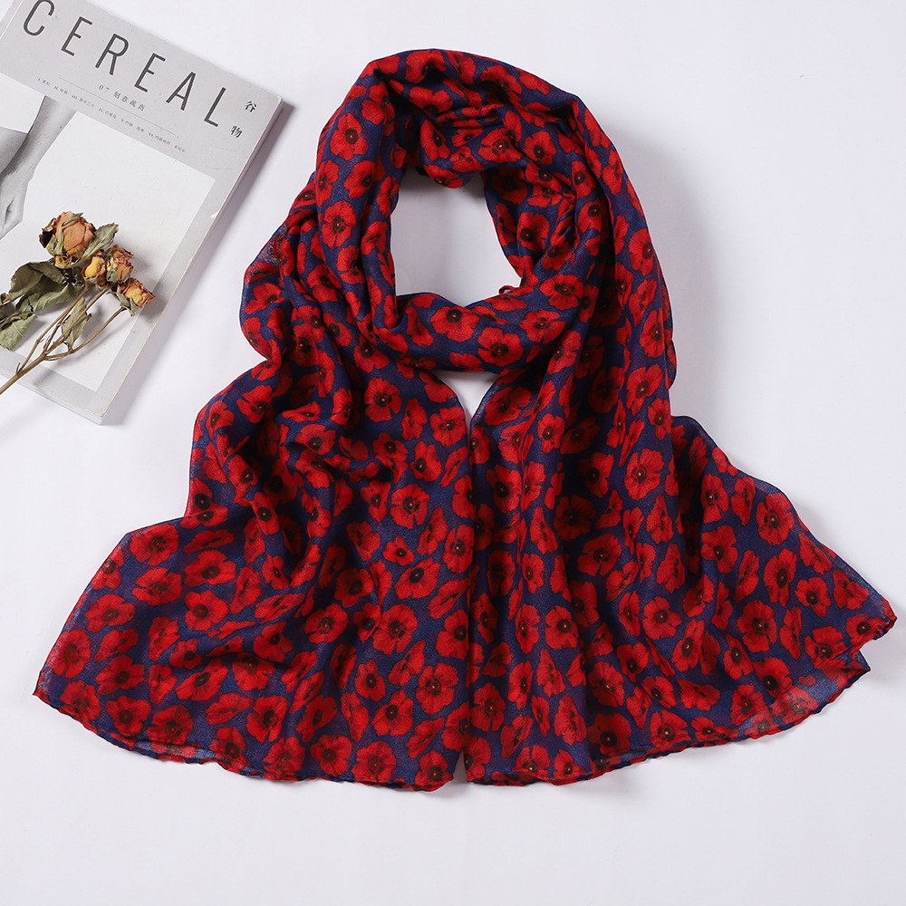 K1801 European and American retro scarf silk scarf printed classic scarf travel shawl